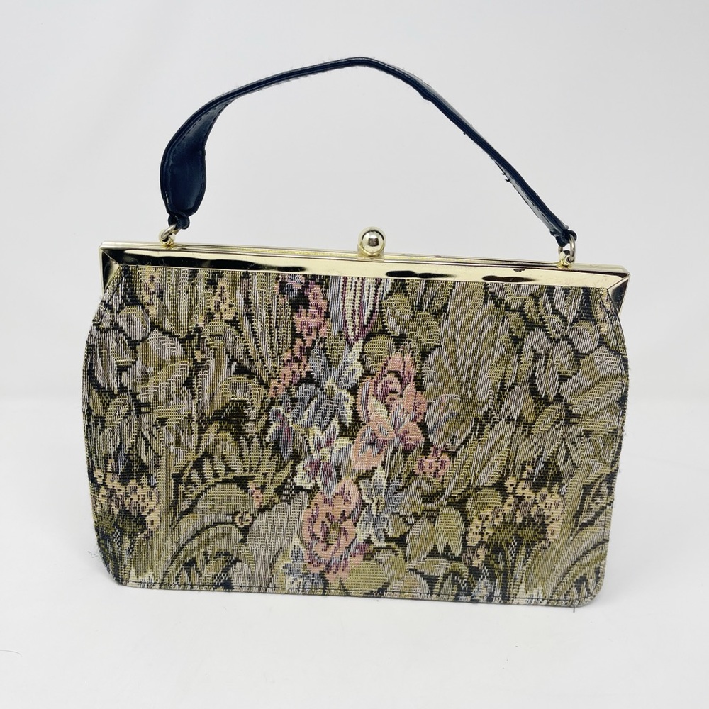 Mitzi Vintage tapestry satchel handbag purse